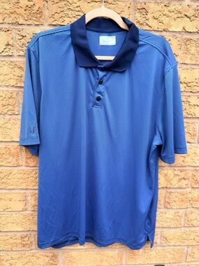 4/$25 • Sunice Men's Blue Short-Sleeve Polo with Navy Collar